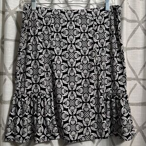White House Black Market Monochrome Floral Skirt
